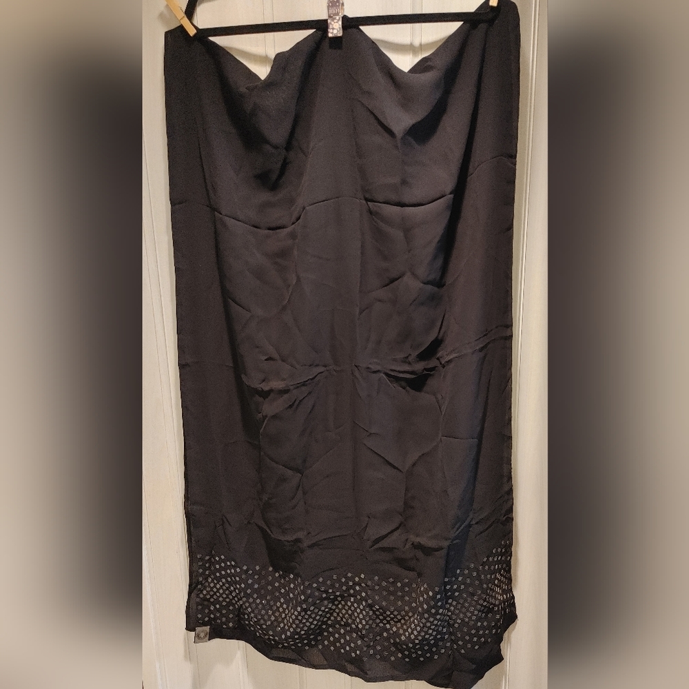 Gianni Versace 27"x82" black sequin scarf